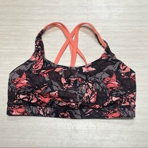 LULULEMON Energy Sports Bra Dark Floral Luxtreme Size 10